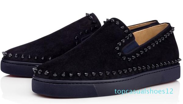 2020 classic bottom sneakers casual shoes mens womens black spikes flats loafers pik boat genuine leather design mans woman shoe t12
2020 classic bottom sneakers casual shoes mens womens black spikes flats loafers pik boat genuine leather design mans woman shoe t12