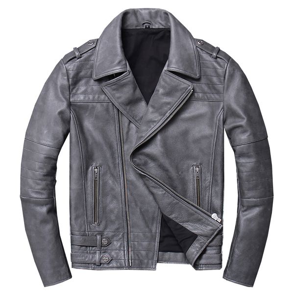 men's leather & faux 2021 vintage grey men slim fit biker's jacket plus size xxxl genuine cowhide spring american motorcycle coat, Black
men's leather & faux 2021 vintage grey men slim fit biker's jacket plus size xxxl genuine cowhide spring american motorcycle coat, Black