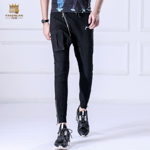 fanzhuan 2017 new male fashion casual men's slim pencil ninth pants trousers 818074 elastic mid waist stripe popul, Black
fanzhuan 2017 new male fashion casual men's slim pencil ninth pants trousers 818074 elastic mid waist stripe popul, Black