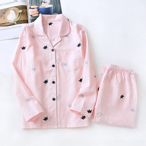 women's sleepwear summer couple pajamas 2 pieces cotton gauze set cardigan pants femme button homewear, Black;red
women's sleepwear summer couple pajamas 2 pieces cotton gauze set cardigan pants femme button homewear, Black;red