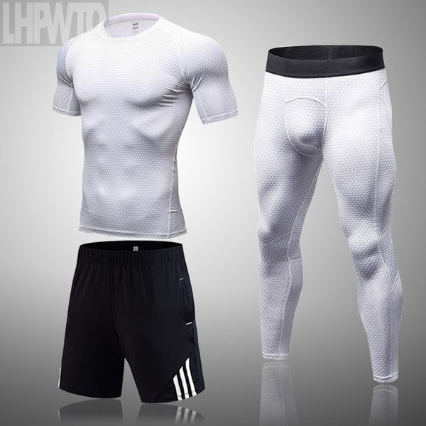 men's compression running jogging suits clothes sports set short sleeve t shirt gym fitness workout tights clothing 3-piece set, Black;blue
men's compression running jogging suits clothes sports set short sleeve t shirt gym fitness workout tights clothing 3-piece set, Black;blue