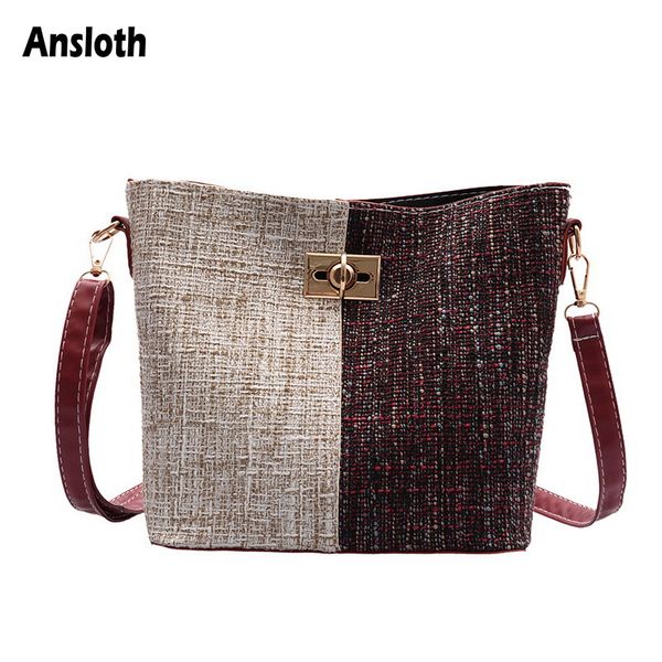 ansloth winter woolen bucket bags women patchwork shoulder bags for lady panelled design crossbody pu leather casual hps844
ansloth winter woolen bucket bags women patchwork shoulder bags for lady panelled design crossbody pu leather casual hps844