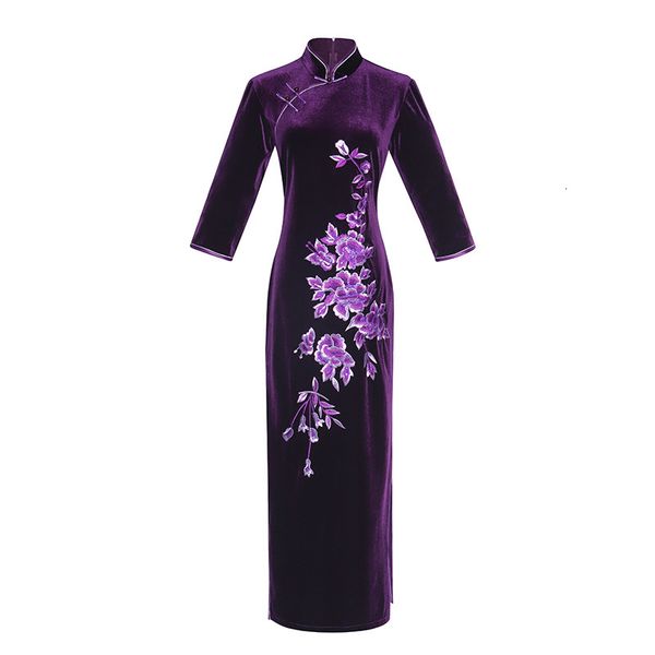 sheng coco purple elegant velvet long cheongsam long sleeve chinese dress evening qipao winter 4xl plus size women clothing, Red
sheng coco purple elegant velvet long cheongsam long sleeve chinese dress evening qipao winter 4xl plus size women clothing, Red