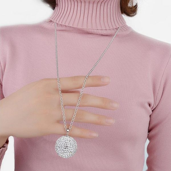 sweater necklaces for women large silver plated rhinestone crystal shiny ball shape necklaces pendants round zircon pendants
sweater necklaces for women large silver plated rhinestone crystal shiny ball shape necklaces pendants round zircon pendants