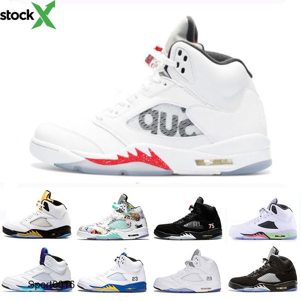 with box bred psg black white 5 men jordon basketball athletic shoes 5s sup space jam metallic silver gold wings laney oreo sports sneakers
with box bred psg black white 5 men jordon basketball athletic shoes 5s sup space jam metallic silver gold wings laney oreo sports sneakers