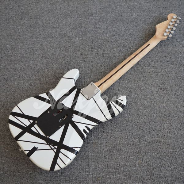 custom char eddie edward van halen 5150 white black stripe electric guitar floyd rose tremolo bridge, locking nut, maple neck & fingerboard
custom char eddie edward van halen 5150 white black stripe electric guitar floyd rose tremolo bridge, locking nut, maple neck & fingerboard