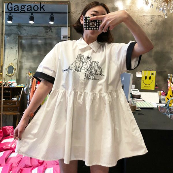 gagaok women korean ins dress 2020 summer new outfits turn-down collar embroidery solid loose casual harajuku fashion dresses, Black;gray
gagaok women korean ins dress 2020 summer new outfits turn-down collar embroidery solid loose casual harajuku fashion dresses, Black;gray