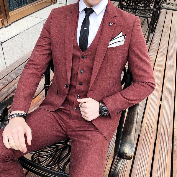 menne men's suit gentleman british han edition slimmed in three-piece set one-piece button suit, White;black
menne men's suit gentleman british han edition slimmed in three-piece set one-piece button suit, White;black