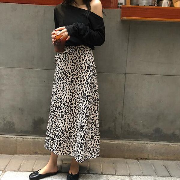 2020 autumn new high waist leopard print all-match female's long type retro skirt dc455, Black
2020 autumn new high waist leopard print all-match female's long type retro skirt dc455, Black