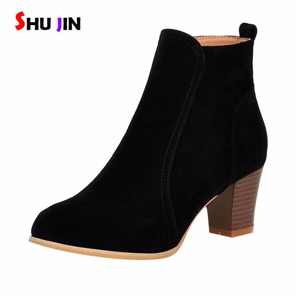 shujin fashion women thick heel boots female spring flat with shoes matte leather spring boots side zipper, Black
shujin fashion women thick heel boots female spring flat with shoes matte leather spring boots side zipper, Black
