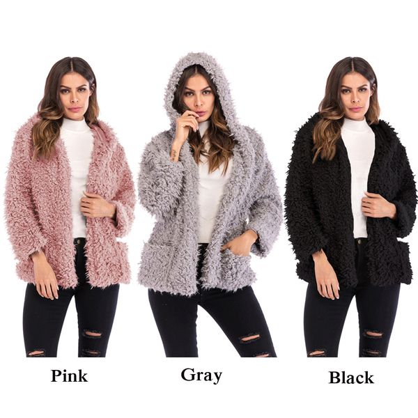 wipalo winter wool hooded overcoat warm outerwear women elegant faux fur coat turn down collar long sleeve female streetwear, Black
wipalo winter wool hooded overcoat warm outerwear women elegant faux fur coat turn down collar long sleeve female streetwear, Black