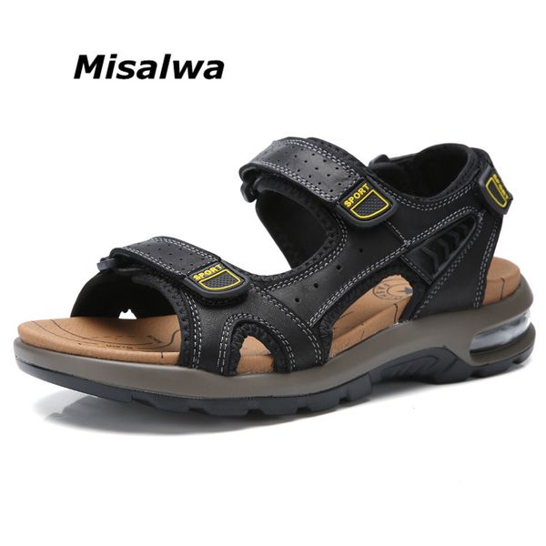 misalwa high cushion quality men's sandals summer real genuine leather shoes beach platform men shoes daily 2020 new fashion, Black
misalwa high cushion quality men's sandals summer real genuine leather shoes beach platform men shoes daily 2020 new fashion, Black