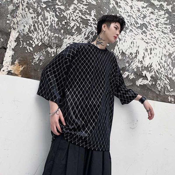 men summer diamond plaid short sleeve t shirt male velvet loose casual tshirt streetwear hip hop punk gothic tees shirts, White;black
men summer diamond plaid short sleeve t shirt male velvet loose casual tshirt streetwear hip hop punk gothic tees shirts, White;black