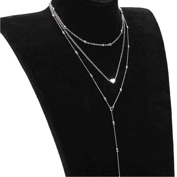 bohemian golden/silver color love heart beaded charm multilayer chain pendant necklace for women statement punk choker jewelry
bohemian golden/silver color love heart beaded charm multilayer chain pendant necklace for women statement punk choker jewelry