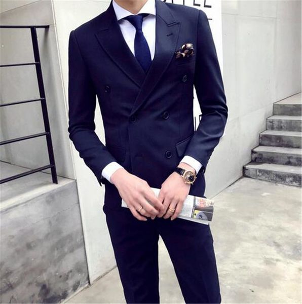 navy peaked lapel men suit casual business 2 pieces formal dress mens suits set men wedding suit for groom tuxedos, White;black
navy peaked lapel men suit casual business 2 pieces formal dress mens suits set men wedding suit for groom tuxedos, White;black