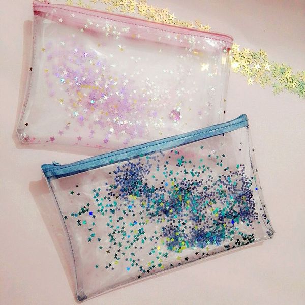fashion pvc water proof transparent cosmetic case cute glitter stars plastic zipper cosmetic bag storage
fashion pvc water proof transparent cosmetic case cute glitter stars plastic zipper cosmetic bag storage
