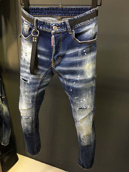 fashionable trendy men's micro-elastic three-dimensional cut paint point grinding white hole scratch scratch paint point slim feet jean, Blue
fashionable trendy men's micro-elastic three-dimensional cut paint point grinding white hole scratch scratch paint point slim feet jean, Blue