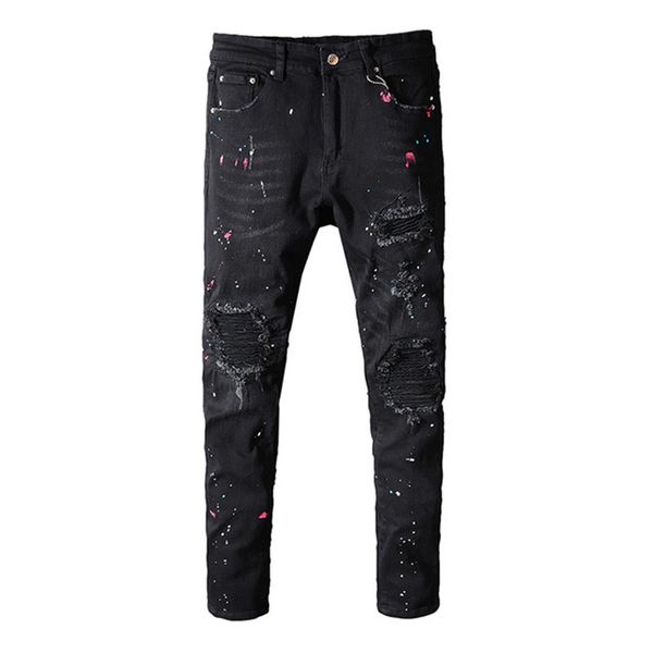 moruancle fashion men hi street ripped biker jeans pants painted distressed motorcycle denim trousers printed destroyed jeans, Blue
moruancle fashion men hi street ripped biker jeans pants painted distressed motorcycle denim trousers printed destroyed jeans, Blue