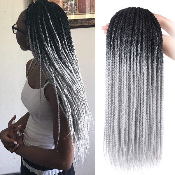 synthetic hair senegalese twist crochet braids hair 5pcs/lot 100g/pc 24" (60cm) kanekalon ombre braiding hair extensions (black to grey
synthetic hair senegalese twist crochet braids hair 5pcs/lot 100g/pc 24" (60cm) kanekalon ombre braiding hair extensions (black to grey