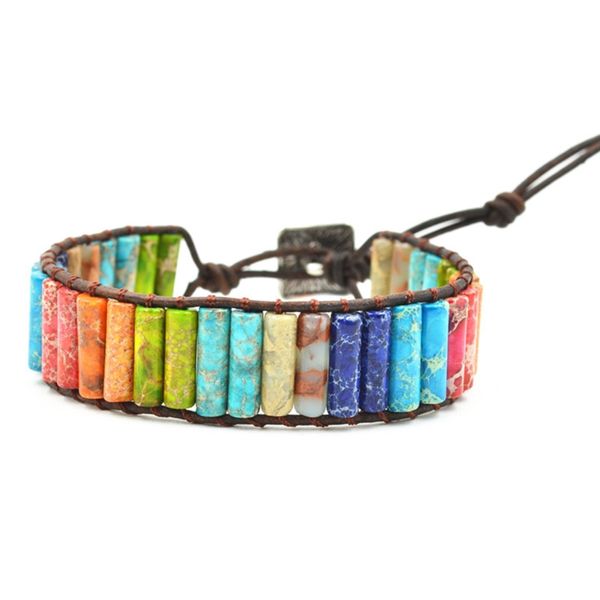 chakra bracelet jewelry handmade color natural stone tube beads leather wrap bracelet couples bracelets creative gifts, Black
chakra bracelet jewelry handmade color natural stone tube beads leather wrap bracelet couples bracelets creative gifts, Black