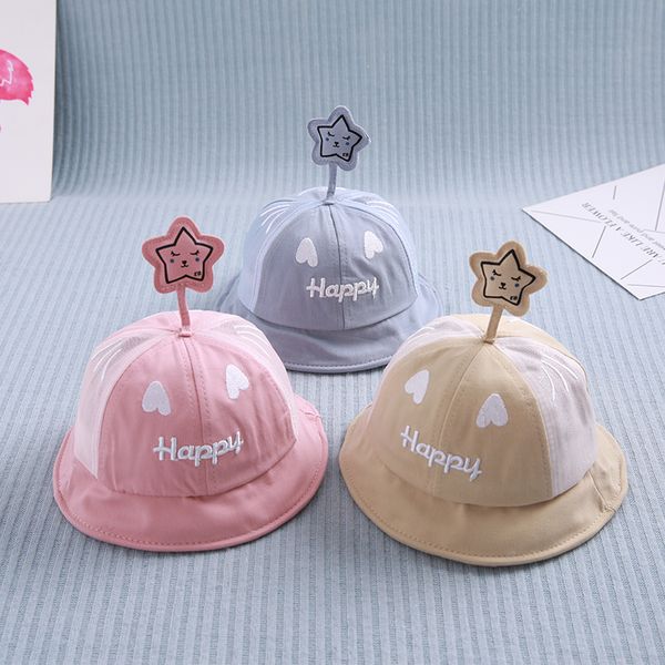 baby hat summer boy sun hat summer breathable cute, Yellow