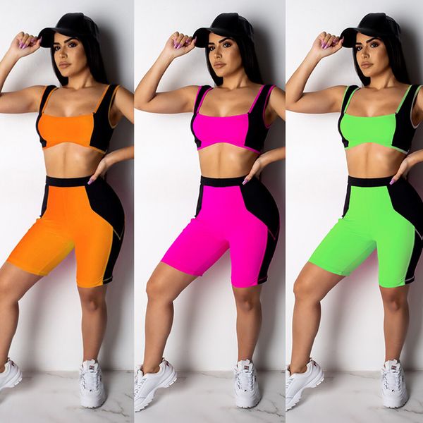 women tracksui 2 piece set summer clothing contrast color fashion sleeveless t shirt skinny mini shorts gym jogger suit plus size485, Gray
women tracksui 2 piece set summer clothing contrast color fashion sleeveless t shirt skinny mini shorts gym jogger suit plus size485, Gray
