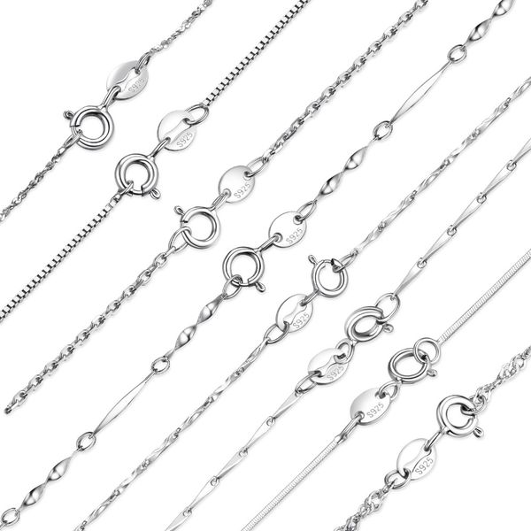 lateefah palace 100% echt 925 sterling zilveren ketting ingots twisted belcher snake singapore box chains kettingen voor vrouwen, Silver