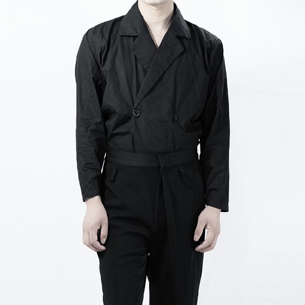 new 2019 catwalk stage men's clothing british style men's shirt cotton simple retro loose double-breasted shirt singer costumes, White;black
new 2019 catwalk stage men's clothing british style men's shirt cotton simple retro loose double-breasted shirt singer costumes, White;black