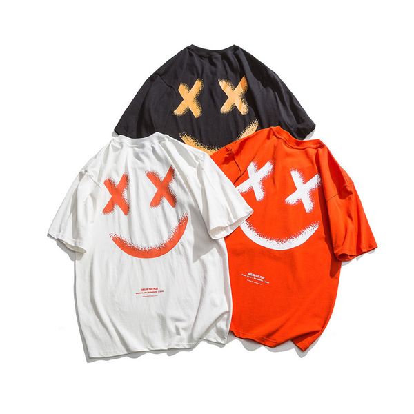 men's t-shirt 2020 summer's new smiley print couples short-sleeved t-shirts for men loose-fitting casual t-shirts 3color size m-2x, White;black
men's t-shirt 2020 summer's new smiley print couples short-sleeved t-shirts for men loose-fitting casual t-shirts 3color size m-2x, White;black