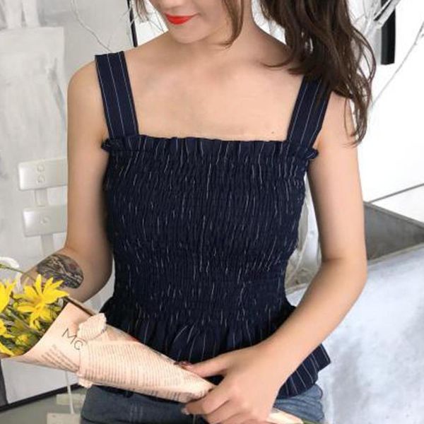 women's tanks & camis 2021 haut femme fashion women summer vest sleeveless resilience tight waist blouse ropa verano mujer vetement, White
women's tanks & camis 2021 haut femme fashion women summer vest sleeveless resilience tight waist blouse ropa verano mujer vetement, White