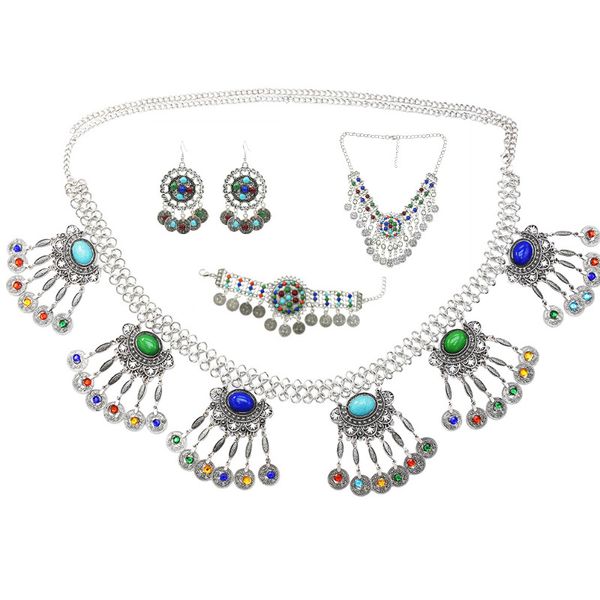 bohemian ethnic bead jewelry sets coin tassel drop afghan earrings choker necklace bracelet belly dance waist chain india jhumka, Slivery;golden
bohemian ethnic bead jewelry sets coin tassel drop afghan earrings choker necklace bracelet belly dance waist chain india jhumka, Slivery;golden