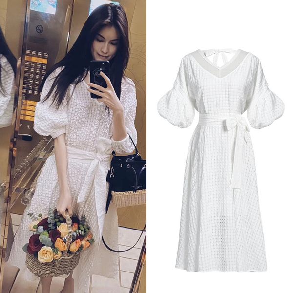 casual dresses with white hubble-bubble sleeve v-neck summer fashion fair maiden temperament of french cultivate morality dress, Black;gray
casual dresses with white hubble-bubble sleeve v-neck summer fashion fair maiden temperament of french cultivate morality dress, Black;gray