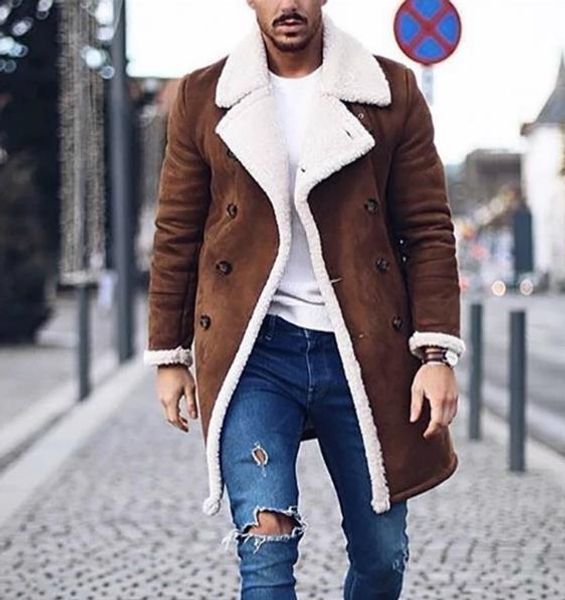 winter mens designer jacket fashion thick warm fleece faux leather coats new double breasted mens coat male clothinng, Black
winter mens designer jacket fashion thick warm fleece faux leather coats new double breasted mens coat male clothinng, Black