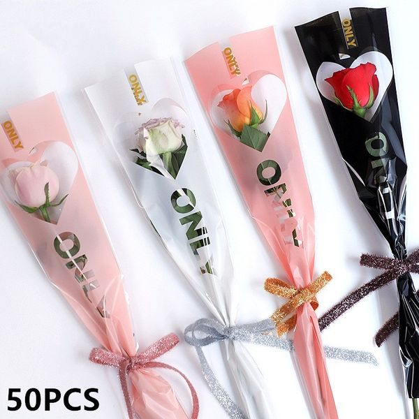 new 50pcs love shape single flower bags opp bags rose flower gift wedding valentine's day gifts supply
new 50pcs love shape single flower bags opp bags rose flower gift wedding valentine's day gifts supply