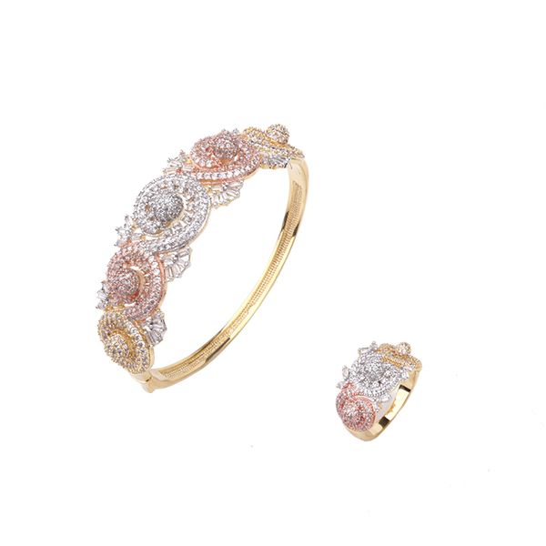 fashion classic multicolor electroplating bracelet copper zircon bracelet with ring dubai women's wedding jewelry b1121, Black
fashion classic multicolor electroplating bracelet copper zircon bracelet with ring dubai women's wedding jewelry b1121, Black