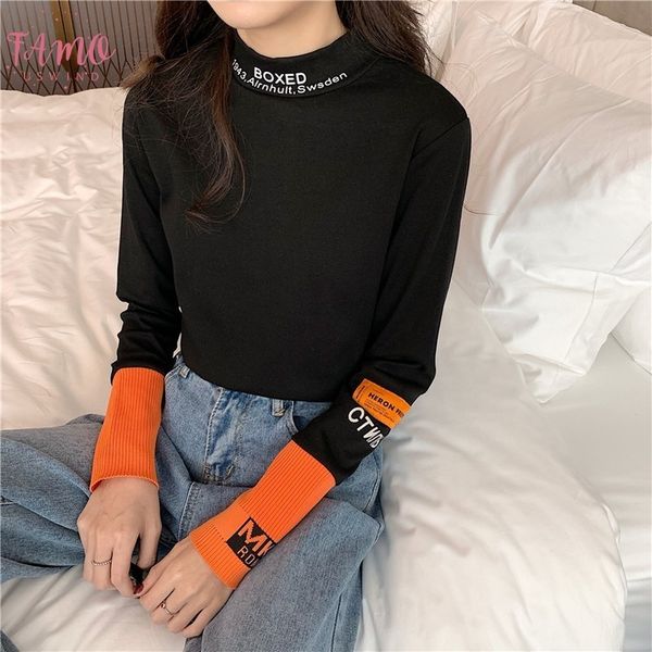 casual patchwork wild bottoming t shirt women half high collar loose long sleeve print t shirts 2020 new, White
casual patchwork wild bottoming t shirt women half high collar loose long sleeve print t shirts 2020 new, White