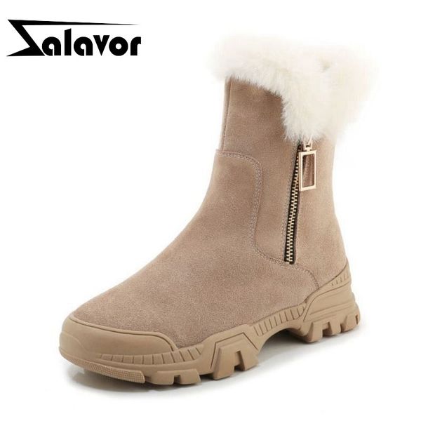 zalavor 2020 women snow boots real leather plush fur zipper simple warm shoes woman daily outdoor botas footwear size 35-39, Black
zalavor 2020 women snow boots real leather plush fur zipper simple warm shoes woman daily outdoor botas footwear size 35-39, Black