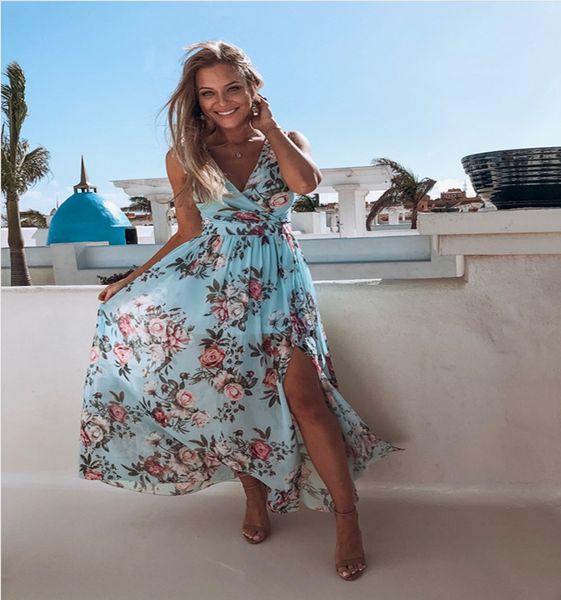 2020 fashion women printed dresses new summer womens designer dresses v neck split sleeveless dress 2 colors size s-2xl, Black;gray
2020 fashion women printed dresses new summer womens designer dresses v neck split sleeveless dress 2 colors size s-2xl, Black;gray