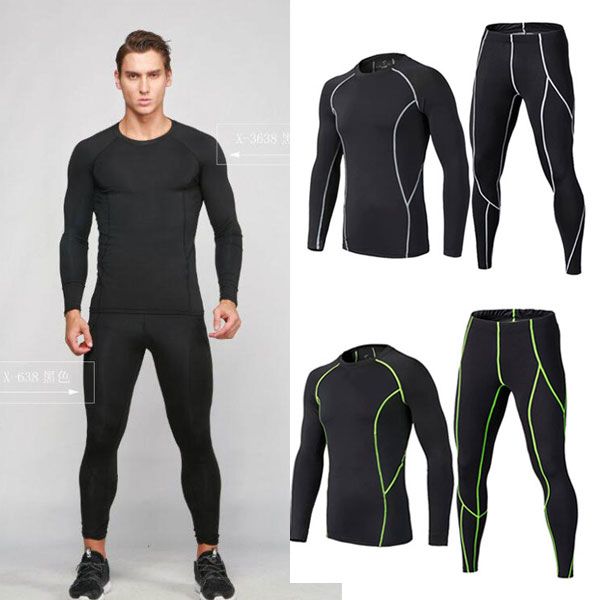 men pro compression long johns fitness winter quick dry gymming male spring autumn sporting runs workout thermal underwear sets, White;black
men pro compression long johns fitness winter quick dry gymming male spring autumn sporting runs workout thermal underwear sets, White;black