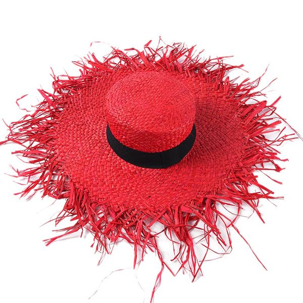 raffia sun hats rough edges wide brim straw hats fashion flat beach red, Blue;gray
raffia sun hats rough edges wide brim straw hats fashion flat beach red, Blue;gray