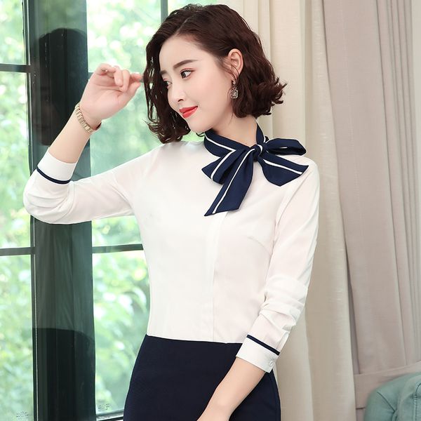 s-4xl spring autumn women blouse elegant bow tie formal wear professional shirt fashion plus size blusa, White
s-4xl spring autumn women blouse elegant bow tie formal wear professional shirt fashion plus size blusa, White