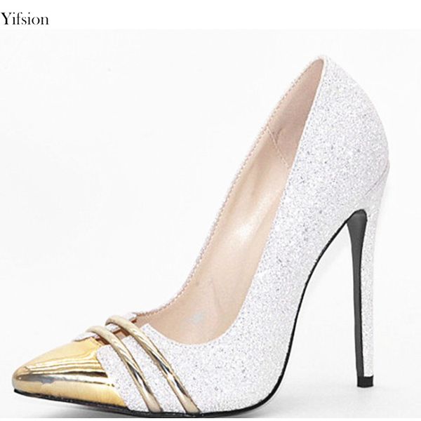 rontic new women slip-on pumps glitter thin high heels pumps pointed toe wedding white pumps women shoes us size 4-.5, Black
rontic new women slip-on pumps glitter thin high heels pumps pointed toe wedding white pumps women shoes us size 4-.5, Black