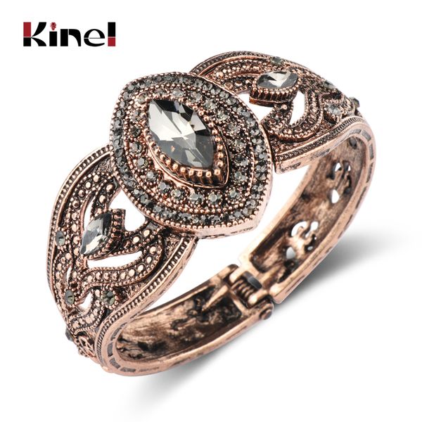 kienl fashion crystal flower women bangle antique gold color charm vintage cuff bracelets turkish accessories 2018 new, Black
kienl fashion crystal flower women bangle antique gold color charm vintage cuff bracelets turkish accessories 2018 new, Black