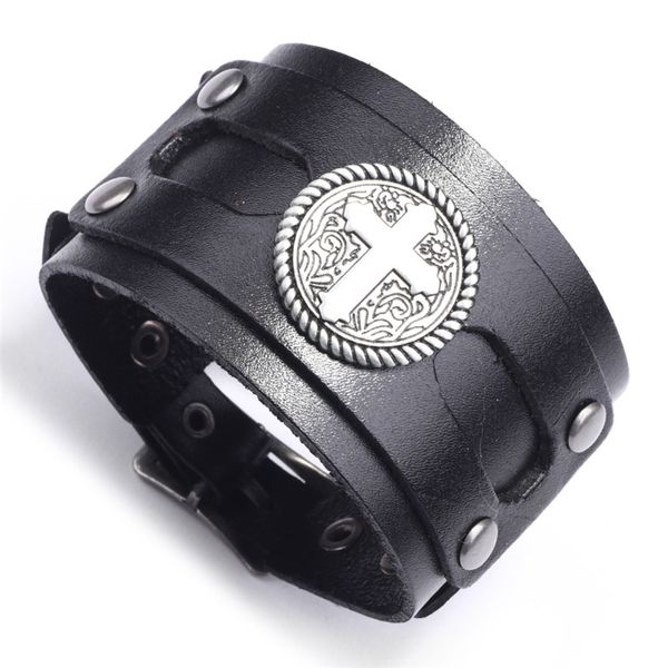 cool men genuine cross leather bracelet punk wide wristband bracelet designer jewelry punk black brown men bracelets gift
cool men genuine cross leather bracelet punk wide wristband bracelet designer jewelry punk black brown men bracelets gift