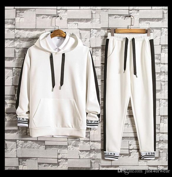 sweatsuit men pullover hooded hoodies long trousers sweatpants tracksuits man panelled design sweatshirts pants 2 pcs sets mens clothing, Gray
sweatsuit men pullover hooded hoodies long trousers sweatpants tracksuits man panelled design sweatshirts pants 2 pcs sets mens clothing, Gray