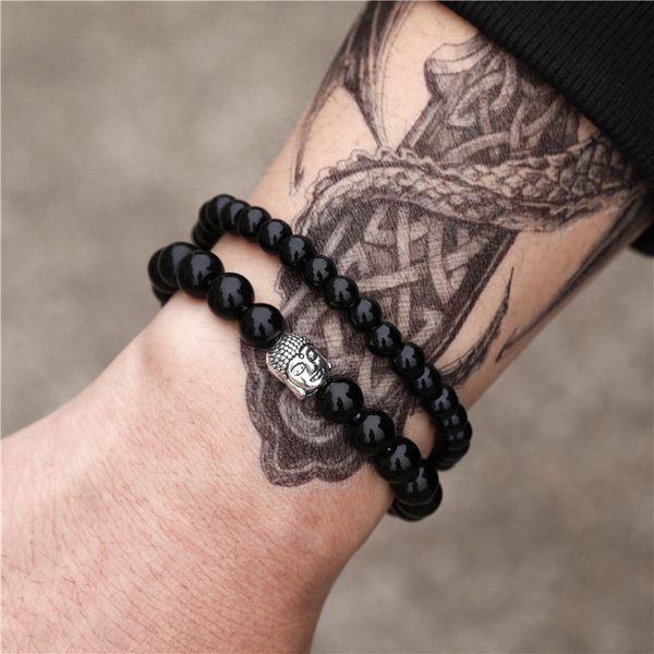 charm bracelets 2pcs/set nepal india buddha beads bracelet for men 6/8mm natural onyx stone sets elastic women jewelry yoga, Golden;silver
charm bracelets 2pcs/set nepal india buddha beads bracelet for men 6/8mm natural onyx stone sets elastic women jewelry yoga, Golden;silver