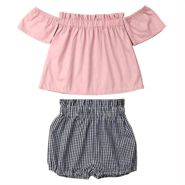 two piece short set off the shoulder and plaid shorts little girl fashion cute summer outfits 19040301, White
two piece short set off the shoulder and plaid shorts little girl fashion cute summer outfits 19040301, White