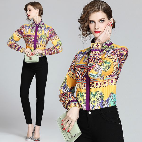 luxury designer spring button shirt women printed long sleeve lapel neck runway ladies blouses shirts elegant office shirts, White
luxury designer spring button shirt women printed long sleeve lapel neck runway ladies blouses shirts elegant office shirts, White