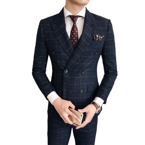 jacket + vest + pants ) men's high-end brand formal business plaid suit / double-breasted groom wedding dress men's plaid suit, White;black
jacket + vest + pants ) men's high-end brand formal business plaid suit / double-breasted groom wedding dress men's plaid suit, White;black