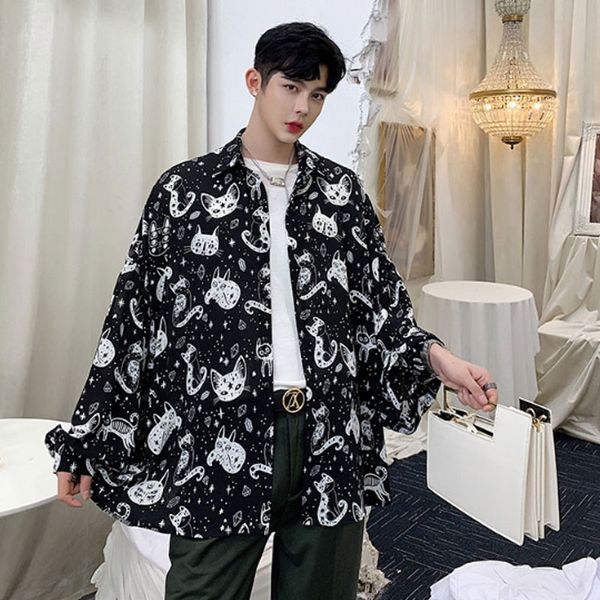 homens de manga comprida gato imprimir solto camisa casual masculina mulher streetwear hip hop amantes camisa verão casaco cardi, White;black
homens de manga comprida gato imprimir solto camisa casual masculina mulher streetwear hip hop amantes camisa verão casaco cardi, White;black